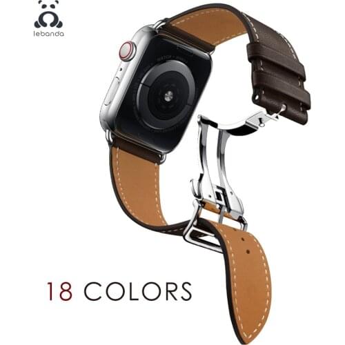 Leband band for Apple Watch 5 4 3 2 1 strap for iwatch Swift Leather Single Tour design Deployment Buckle band 38/40/42/44mm