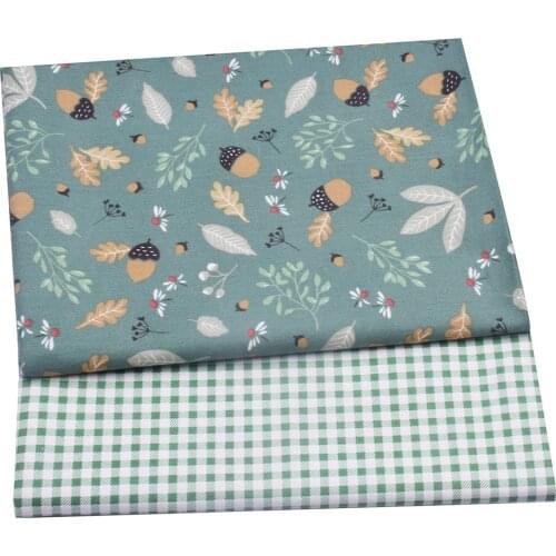 Green Floral Printed 100% Cotton Twill Fabric For Baby Child, Sewing Quilting Bed Sheet Fabric Handmade Patchwork Cloth