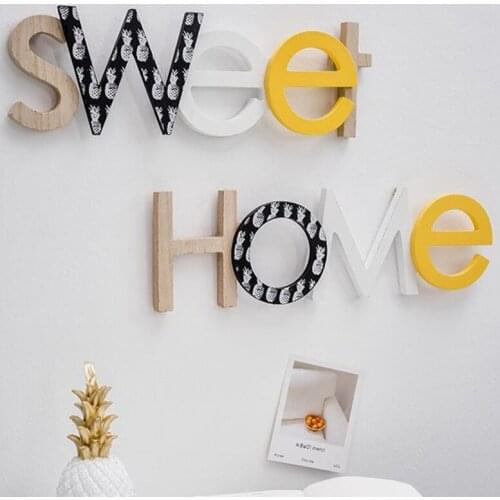 Nordic style personalized home wall hanging wooden letters Wall Decoration pendant indoor creative wall decoration