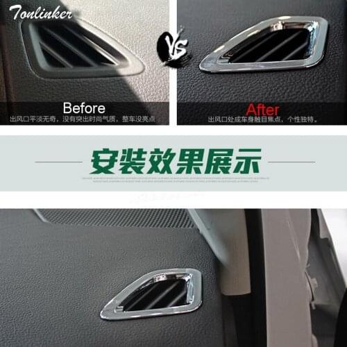 Tonlinker 2PCS DIY Car style ABS Chrome front and rear outlet decorative light cover case Stickers for JEEP cherokee accessories