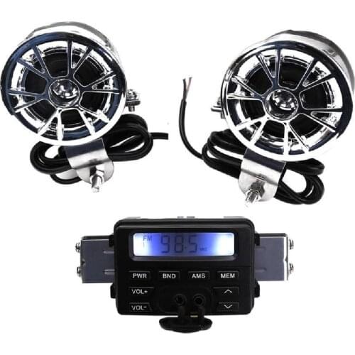 Universal Motorcycle Bike Sound Audio Radio Handlebar Phone FM MP3 Music Player Waterproof Speakers With Function Clock