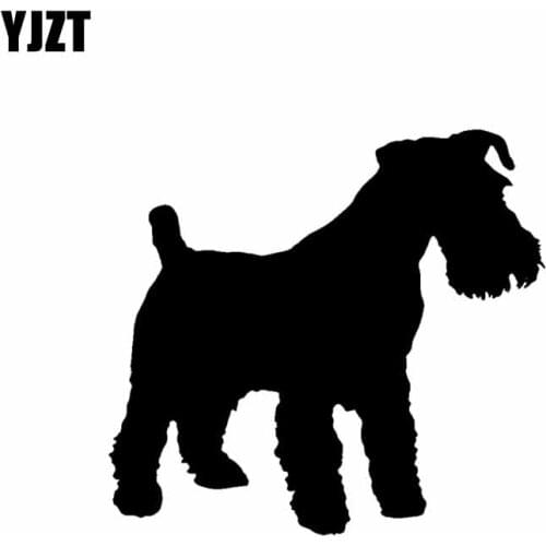 YJZT 13.6CM*12.7CM Terrier Dog Car Bumper Window Waterproof Car Sticker Black/Silver C2-3257