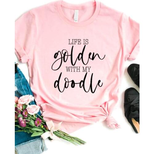 Life Is Golden Letter Print Women T Shirt Short Sleeve O Neck Loose Women Tshirt Ladies Fashion Tee Shirt Tops Camisetas Mujer