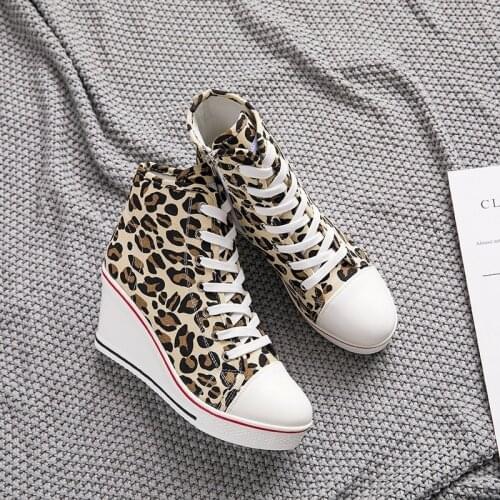 Women Classic Wedges Shoes High Top Pumps Women Casual Shoes Female Height Increasing Platform Women Canvas Sneakers Size 43
