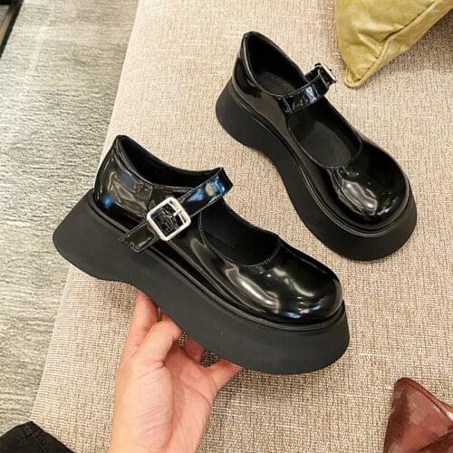 Mary Jane new womens shoes 2021 retro British style spring and summer platform platform niche platform single shoes