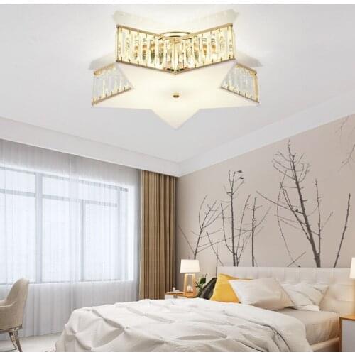 Gold Indoor Lighting LED For Kitchen Bedroom Loft Modern Living room Lamp Ceiling Lamp WF102001Crystal Ceiling lights