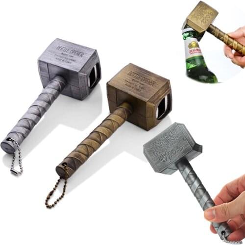 1pc Multifunction Hammer Of Thor Shaped Beer Bottle Opener Silver Beer Bottle Openers With Long Handle Bottler Metal Opener Beer
