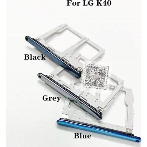 100% Original SIM Tray Holder For LG K40 SD/SIM Card Reader Case Cover Replacement Parts