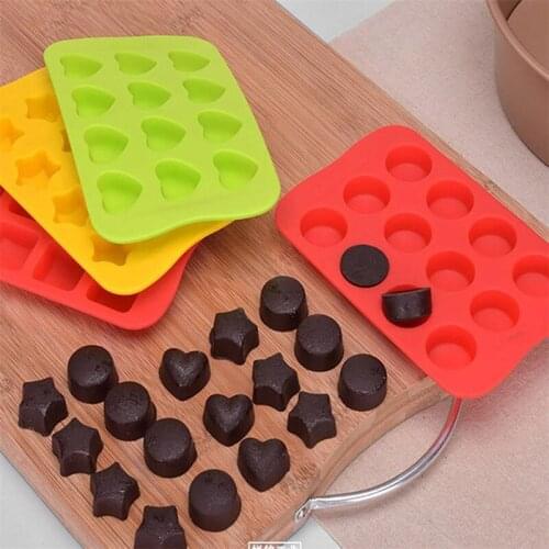 12 Shapes Cake Dessert Decorating Tools 3D Candy Jelly Chocolate Silicone Mold Fondant Mold for DIY Baking Cookie Ice Cube Tray