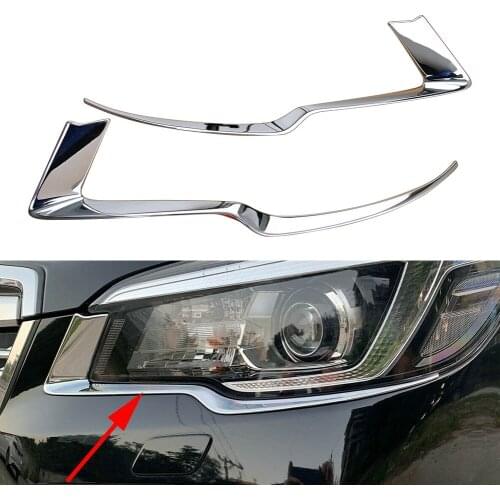 2Pcs For Subaru Forester 2019 2020 2021 Car Styling Front Bumper Headlight Decorative Strip Eyebow frame Cover Trim Chrome ABS