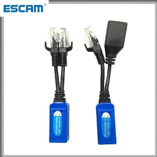 POE Adapter Cable Connectors Passive Splitter combiner Power Cable Ethernet PoE Adapter RJ45 ESCAM upoe cable kit ESCAM UPOE02