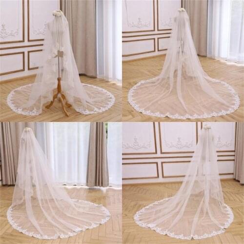 Elegant Floral Lace Veil Cascading Blusher Veil Lace Edge Blusher Veil Cathedral Lace Veil 1 Tier Blusher Veil Floral Veil Lace