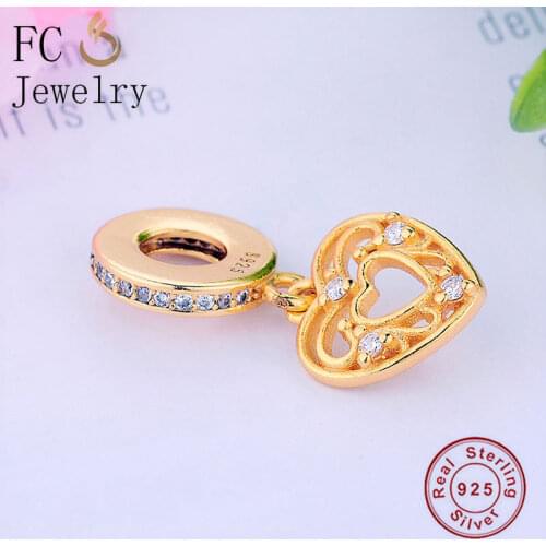FC Jewelry Fit Original Pandora Charm Bracelet Authentic 925 Silver Heart Vine Made Girl Face Pendant Bead Women Berloque 2020