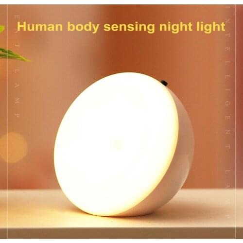 Round Lightful Yellow Light Large Battery Capacity 3000K Lamp Small Motion Sensor Light Motion Sensor for Bedroom