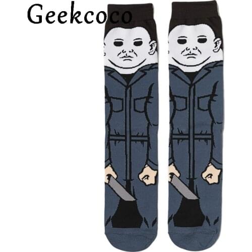 J1027 Horror movie fashion Men Wemen unisex Casual Non Slip Breathable Comfortable Long Sock New Clothing Accessory