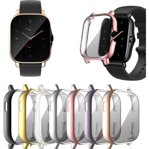 TPU Soft Full Screen Glass Protector Case Shell Edge Frame For Amazfit GTS 2/2e GTS2/e Smartwatch GTS2e Protective Bumper Cover