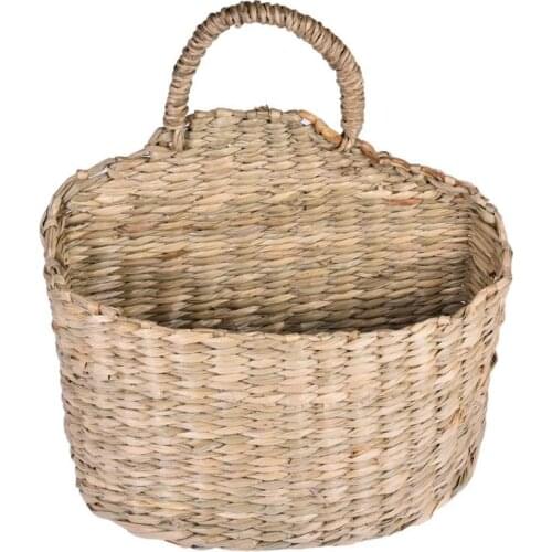 Wall Hanging Woven Basket Home Decor Rustic Straw Storage Basket Water Plants Straw Woven Baskets Creative Room Home Decoration