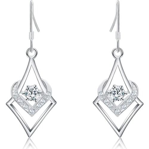 New Wholesale Fashion Jewelry Luxury High-end Natural Crystal AAA Zircon 925 Silver Color Earrings
