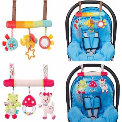 Cute Newborn Crib Animals Baby Lathe Hanging Wind Chimes Educational Baby Rattles Plush Stuffed Toys Baby Stroller Appease Toys