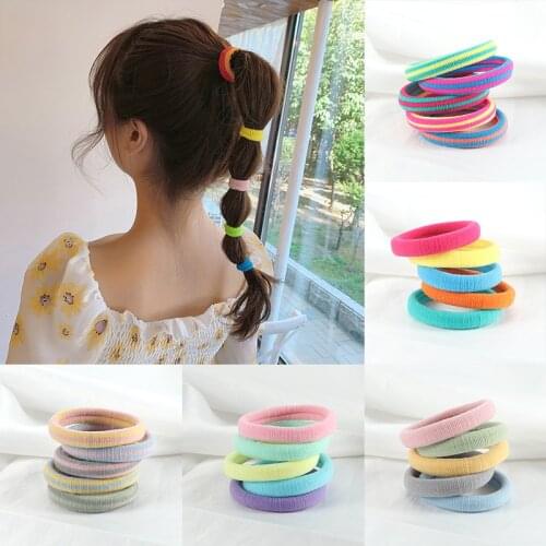 10pcs/lot Stripes Solid Color Headband Simple Basic Hair Bands for Women Girls Colorful Elastic Hair Accessories Ponytail Holder