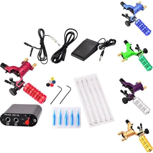 Pro Tattoo Dragonfly Machine Needles Foot Pedal Complete Tattoo Kit for Beginner