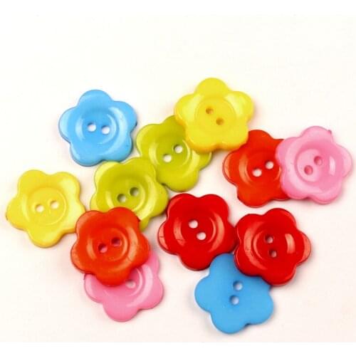 100Pcs Mixed Acrylic Apple/Flower Sewing Buttons For Cloth Needlework Flatback Scrapbooking Crafts Decorative Diy Accessories
