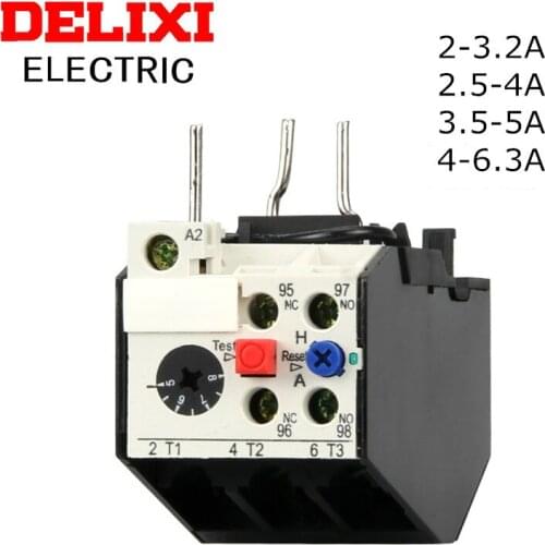 DELIXI Thermal Overload Relay Current Protection Relay 2-3.2A 2.5-4A 3.5-5A 4-6.3A JRS2-12.5/Z 3UA50 Adapts To CJX1