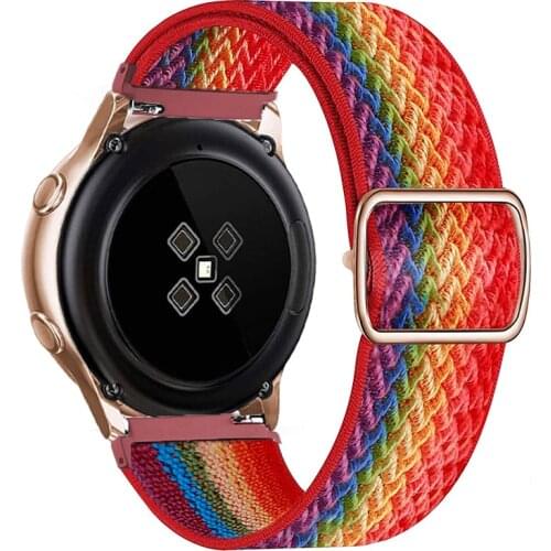 20mm 22mm watch strap For Samsung Galaxy Watch Active 2/3 45mm/46mm/42mm Gear S3 Elastic Nylon Loop Huawei GT 2 2e pro strap