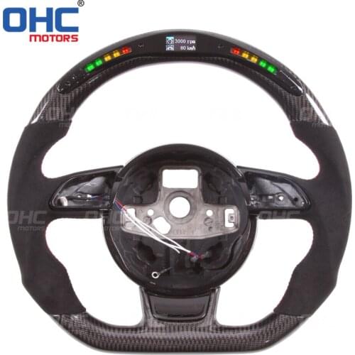 Performance 100% Real Carbon Fiber LED Display Steering Wheel compatible for A1 A2 A3 A4 A5 RS3 RS4 RS5 S3 S4 S5