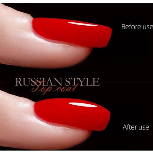 Russian Top Coat For Make Thick Nail Multifunction No Wash Top Coat Self-leveling Gel Nail Polish Sticky Rhinestone Nails Art