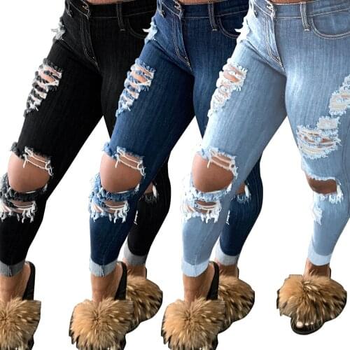 Sexy Hole Hollow out Jeans Women Ribbed Denim Long Pants Fashion Trousers Club Party Wear Streetwear Summer Clothes 2021