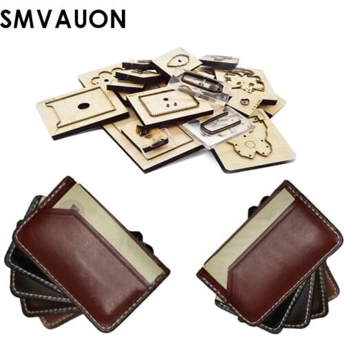 SMVAUON Wooden Die Cutting Diy Card Holder Retro Nostalgic Style Simple Card Holder Knife Die Suitable For Die Cutting Machine
