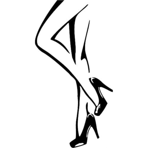 8.1cm*15.3cm Girl Legs High Heels Fashion Car Styling Car Sticker