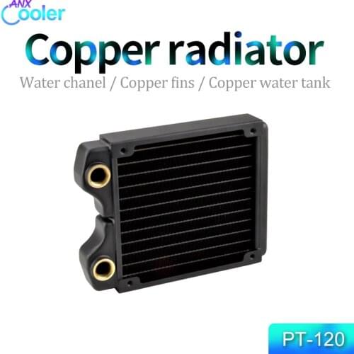 Syscooling 27mm Thick 120mm Copper Computer Water Coolant Discharge Heat Sink Exchanger Radiator for 12cm Fan Raidator