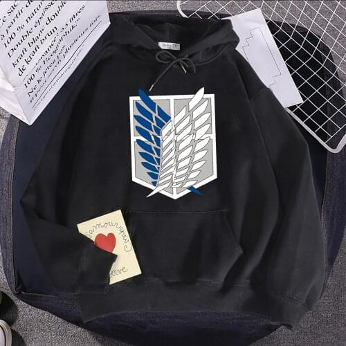 Attack On Titan Jiyuu No Tsubasa Print WomanShoodies Anime Casual Hoodies Streetwear Fleece Top Fashion Soft Female Sweatshirts