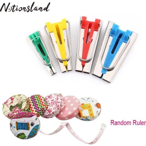 Retractable Tailor Ruler With Bias Maker Kit Tape Makers Kit Sewing Measuring Tape Fabric Covered Kit DIY Sewing Patchwork Tool