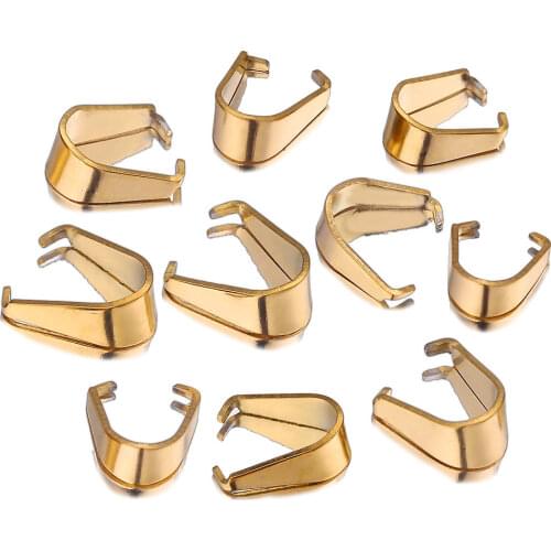 50pcs lot Gold stainless steel Clasps Bails Charm Melon Seeds Buckle Pendant DIY Necklace Bracelet Connectors Jewelry Findings
