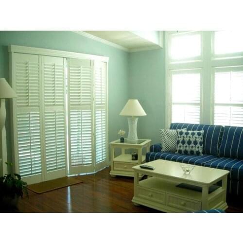 Custom Basswood Plantation Shutters Wooden Blinds Solid Wood Shutter Louvers PS287