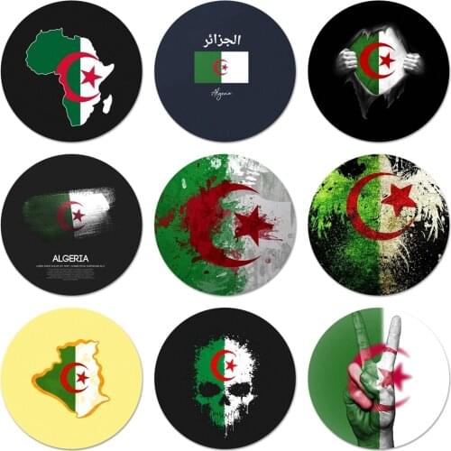 58mm Algeria National flag Icons Pins Badge Decoration Brooches Metal Badges For Backpack Decoration