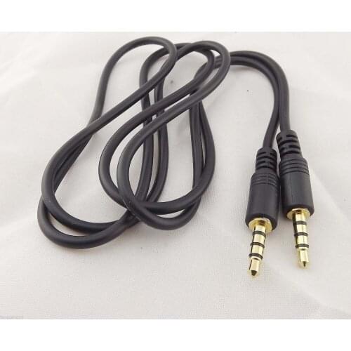 1pcs Gold 3.5mm 1/8" Male to Male 4 Pole 3 Ring TRRS AV Audio Extension Cable 3ft