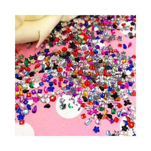 2000PCS/Pack 3D Nail Art Decorations Nail Rhinestones Diamond Rhinestones Mix ShapesRandom Color Nail Jewelry Crystals Wholesale