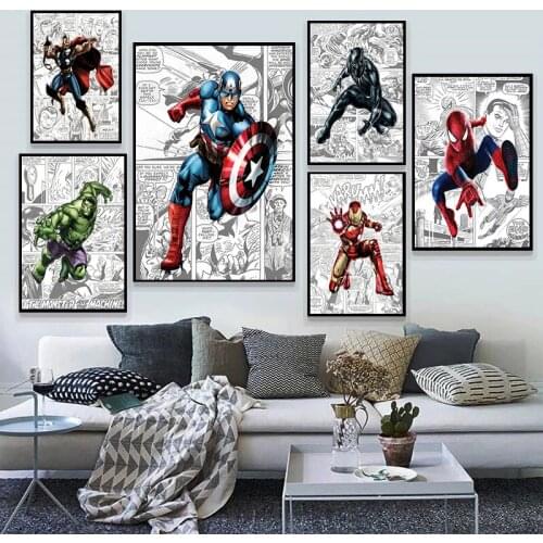 Full Drill Diamond Painting Captain America Spiderman Marvel Comics Avengers Diamond Embroidery Mosaic Picture Rhinestone Gift