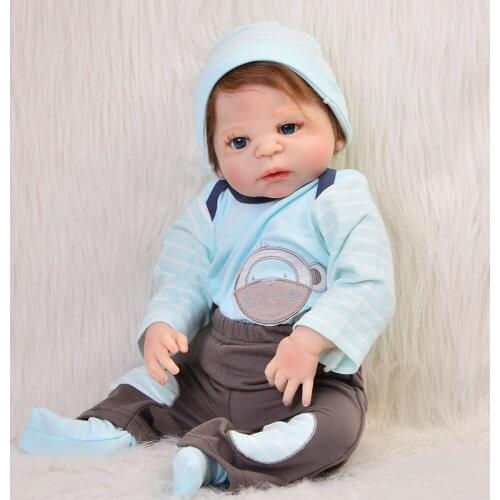 Bebe reborn corpo de silicone reborn baby boy doll toys for children gift 23" 56cm