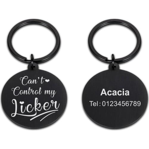 Personalized Dog ID Tag Keychain Stainless Steel Keyring Engraved Name Number Pendant Dog ID Tags for Dog Cat Puppy