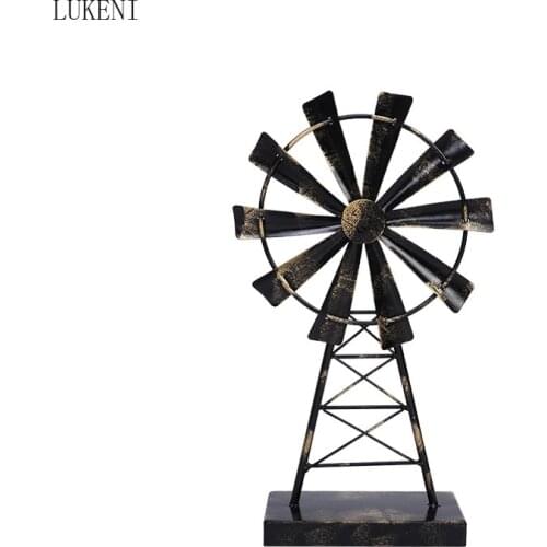 Retro Decorations Home TV Cabinet Study Window Decoration Porch Creative Crafts Metal Windmill Decorations