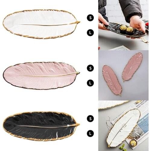 Ceramic Tray Cake Holder Plate Display for Necklace Cosmetic Home Party Decoration Friend Gift for Woman Girl
