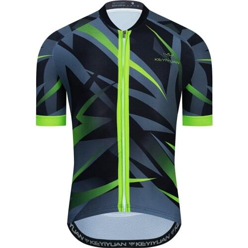 KEYIYUAN 2022 Summer Men Cycling Jersey Bike Downhill Breathable Quick-drying Reflective Shirt Short Sleeve MTB Jersey Ciclismo