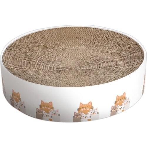 Cat Scratch Board Nest Wear-Resistant Cat Scratching Board Corrugated Paper Grinding Scratch Board round Non-Chip Cat Supplies