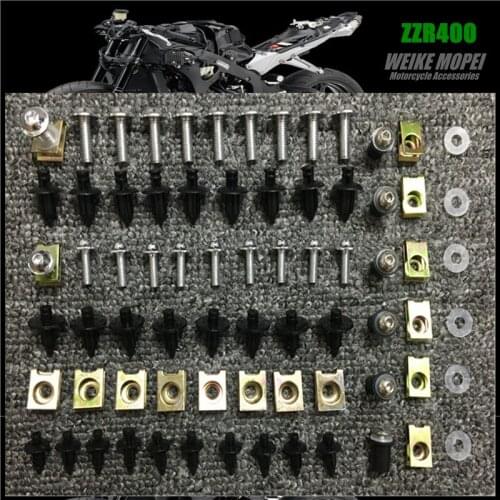 CNC Fairing Bolt Kit Body Screws plastic Expansion screw Clips Fit For Kawasaki ZZR400 ZZR600 1993-1997