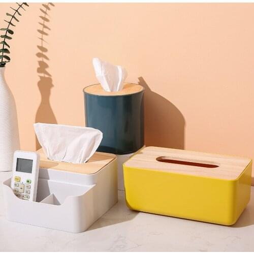 Tissue Box Living Room Household Plastic Tray Bedroom Tea Table Roll Paper Creative Multi-Function Remote Control Storage Box